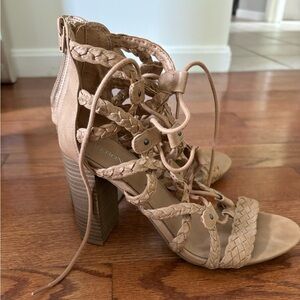 Tan lace up heels